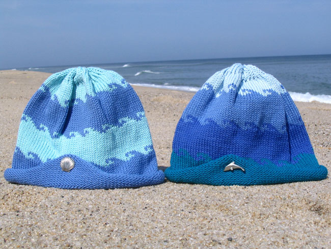 Kids hat with seashell or dolphin pin
